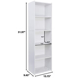 ZENY 5-Tier Shelf Bookcase, Freestanding Wood Storage Display Open Bookshelf for Home Office, White ZENY