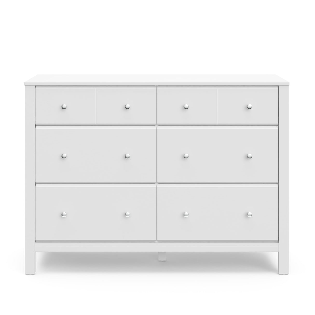 Storkcraft Horizon 6 Drawer Dresser (White with Driftwood) - GREENGUARD Gold Certified, Dresser with Interlocking Drawer System for Kids' Bedroom STORKCRAFT