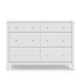 Storkcraft Horizon 6 Drawer Dresser (White with Driftwood) - GREENGUARD Gold Certified, Dresser with Interlocking Drawer System for Kids' Bedroom STORKCRAFT