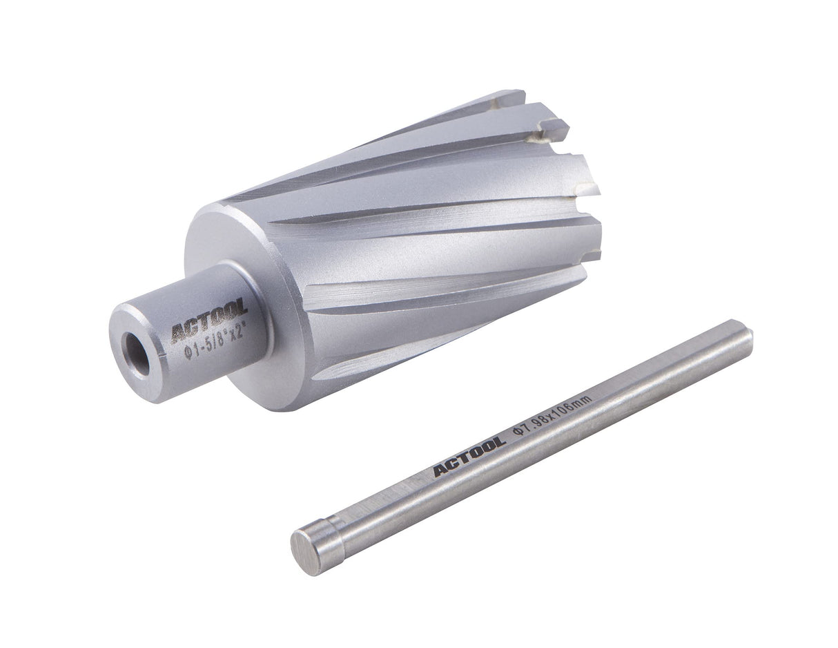 ACTOOL 1-5/8'' Diameter x 2'' Depth of Cut Carbide Tipped TCT ANNULAR Cutter with 3/4'' Weldon Shank ACTOOL