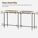 YATINEY 55" Long Bar Table, Counter Bar Height Table, High Top Table, Rectangular Hightop Table, Bar Pub Table, for Kitchen, Living Room, Dining Table, Entryway, Rustic Brown and Black BT04BR YATINEY