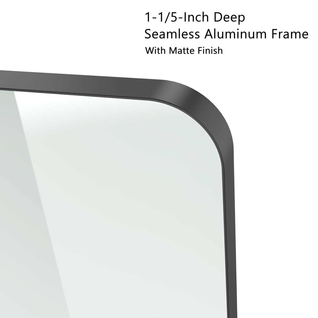 VocalStar Black Bathroom Mirror for Wall, 18 x 26 Inch Rounded Rectangle Metal Framed Bathroom Wall Vanity Mirror Farmhouse, 1/4-inch Shatterproof Glass | Ultra-Flush Hanging VocalStar