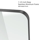 VocalStar Black Bathroom Mirror for Wall, 18 x 26 Inch Rounded Rectangle Metal Framed Bathroom Wall Vanity Mirror Farmhouse, 1/4-inch Shatterproof Glass | Ultra-Flush Hanging VocalStar