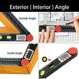 NORTOOLS Digital Angle Finder Protractor,7inch 0-360 degree LCD Digital Protractfor Angle Finder Ruler, Angle Measuring Tool for Woodworking/Carpenter/Construction/DIY Measurement NORTOOLS