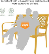 Grand patio 50" Outdoor Bench Garden Bench with Armrests Bench for Outdoors Lawn Yard Porch Sunflower Yellow Grand patio