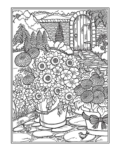 Creative Haven Country Gardens Coloring Book (Adult Coloring Books: In The Country) Dover Publications