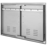 VEVOR Outdoor Kitchen Doors, 30W x 21H Inch, 304 Stainless Steel Double Doors with Vents, BBQ Access Door with 2 Detachable Handles and 6 Hooks, for BBQ Island VEVOR