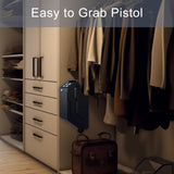 VERPROOF Gun Safe Quick Access Handgun Firearm Safes for Pistols Drop Down Single Gun Safety for Nightstand Wall Mount Bedside Desk Vehicle Bed Personal Safe with Keypad Lock and Key Lock VERPROOF