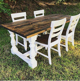 CAROLINA LEG CO. Monastery Farmhouse Dining Table Legs - Handmade in USA - Unfinished - DIY Furniture - Turned Legs - Set of 4 - Dimensions: 5" x 29" CAROLINA LEG CO.