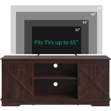 YITAHOME TV Stands for TV up to 65 Inch, Farmhouse Entertainment Center with Double Barn Doors & Storage Cabinets, Rustic TV Cabinet Media Console Table for Living Room, 59 Inches, Espresso YITAHOME