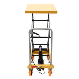770lbs Double Scissor Hydraulic Lift Table Cart with 4 Wheels for Material Handling and Transportation, 51" Max. Lift Height Hydraulic Scissor Lift Table LOYALHEARTDY