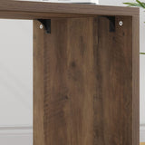 HSH L Shaped Desk with Storage Cabinet, Wood L Shape Desk with Drawers Shelf, Large Corner Computer Table in Home Office Bedroom, Industrial PC Desk for Executive Writing Work Study, Rustic Oak, 55 In HSH