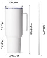 OFFNOVA 40oz Sublimation Tumblers with Handle, Stainless Steel Coffee Tumbler Blank, Double Wall Vacuum Sublimation Travel Cups for Heat Press Printing OFFNOVA