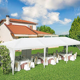 Greesum 10x30 Outdoor Canopy Tent Patio Camping Heavy Duty Gazebo Shelter Party Wedding BBQ Events with Side Removable Walls, Waterproof Shelter, White Greesum