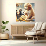 ZQEATRY 5D Diamond Painting Kits for Adults,Butterfly Diamond Art Kits for Beginners,DIY Dog with Cat Plays Diamond Dots Gem Art with Painting Kits for Adults Home Wall Decor 12 X 12 Inch ZQEATRY