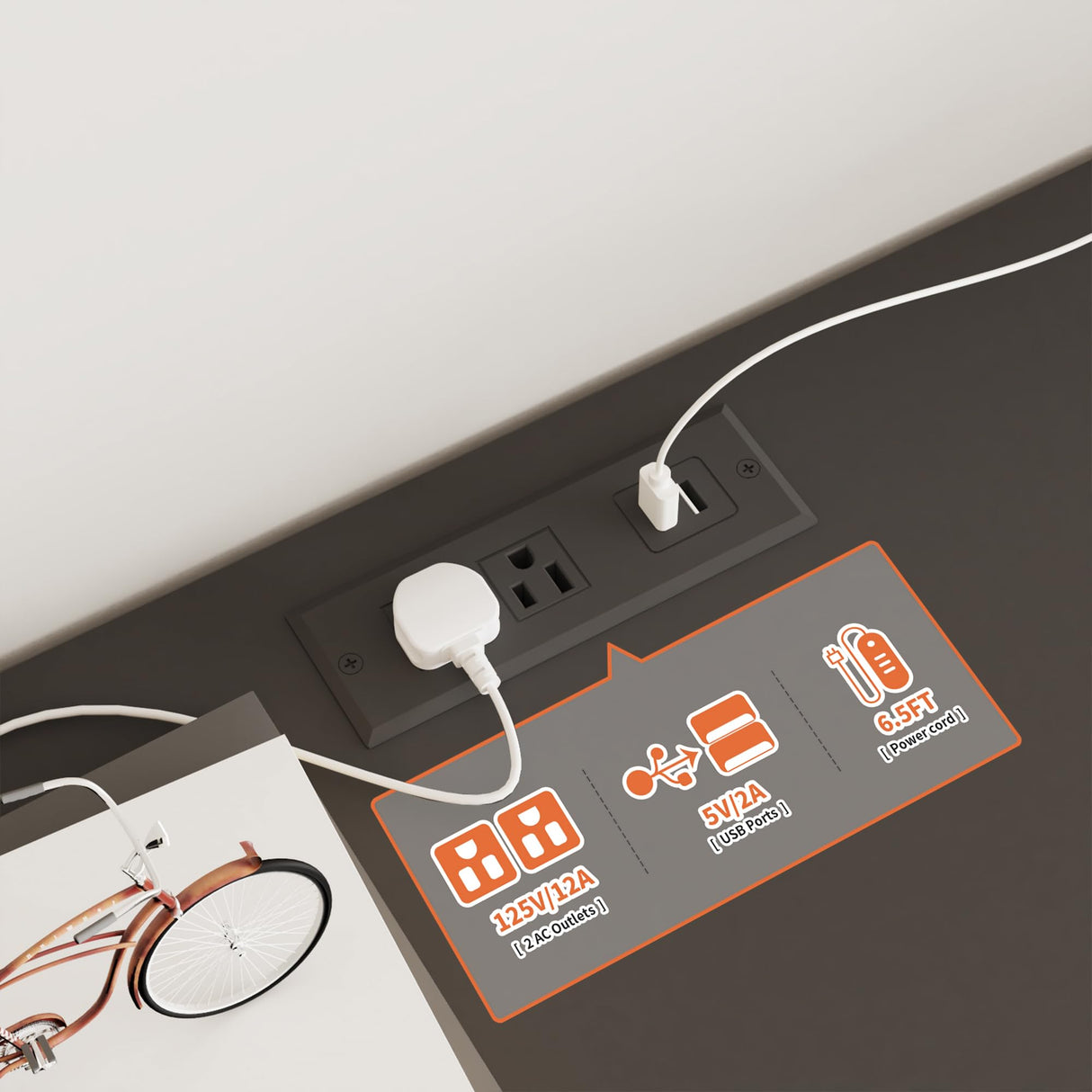 FFBCFDK Dresser for Bedroom with Charging Station & LED Light, Black 6 Drawer Dresser with Adjustable Feet, Wide Anti-Tip TV Stand for 60" TV, Fabric Chest of Drawer Storage Organizer for Living Room FFBCFDK