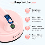 Calogy Mini Heat Press, 5" Diameter Circle Heat Press Machine for T-Shirt Portable, 4 Levels Temp Max 410℉, Small Iron for Crafts, Coaster, Bag, Pillow, Ceramic, Sublimation Ink Heat Transfer (Pink) Calogy