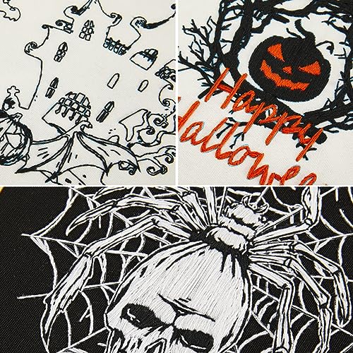 Armindou Halloween Embroidery Starter Kits for Beginners Adults, Stamped Cross Stitch Kit for Adult Beginner, Needlepoint Hand Embroidery Kit with Pattern, 3 Embroidery Hoop, 3 Set Embroidery Supplies