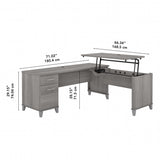 Bush Furniture Somerset 72W 3 Position Sit to Stand L Shaped Desk in Platinum Gray Bush Business Furniture