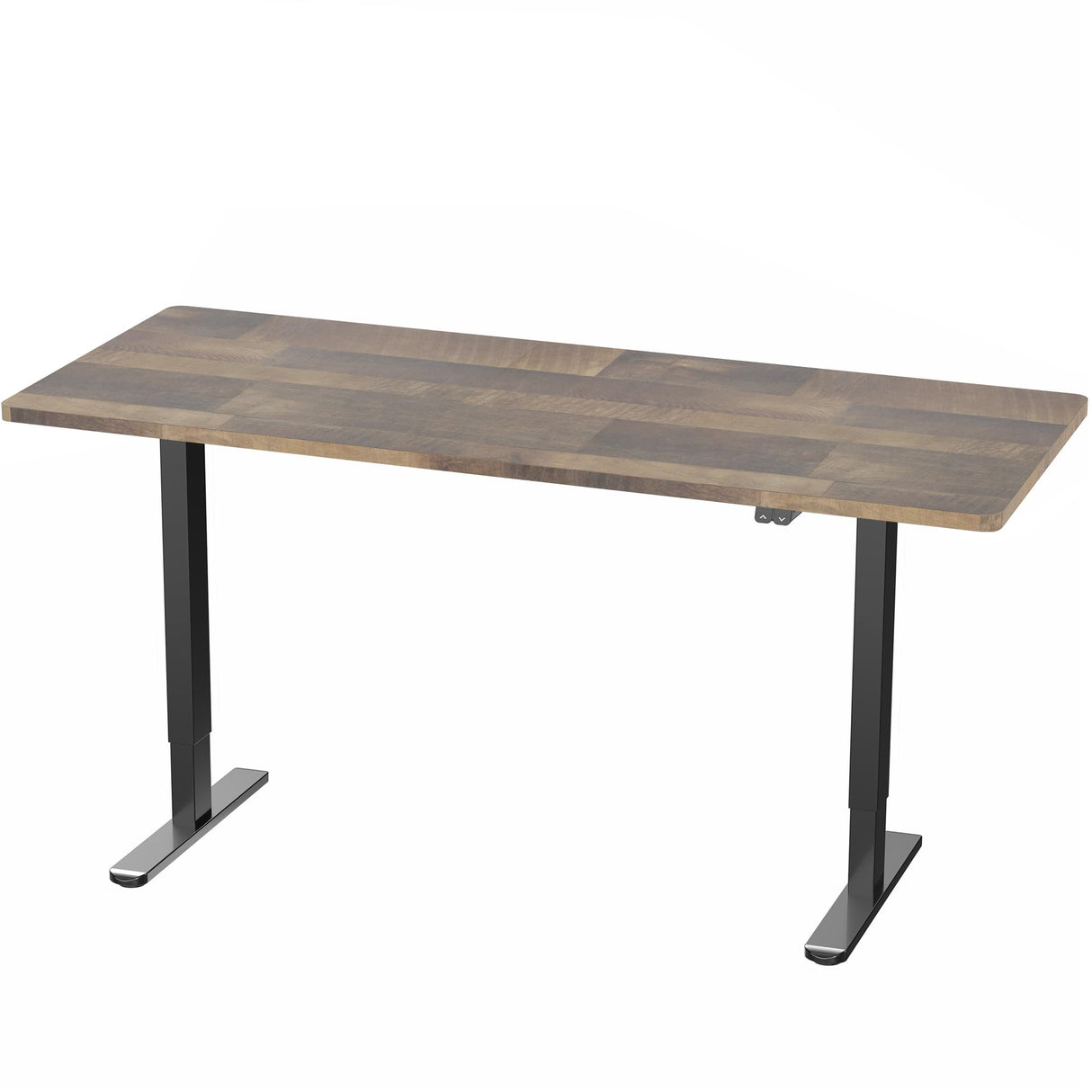 VIVO 60-inch Electric Height Adjustable 60 x 24 inch Stand Up Desk, Reclaimed Wood Solid One-Piece Table Top, Black Frame, Home & Office Furniture Sets, B0 Series, DESK-KIT-B06P VIVO