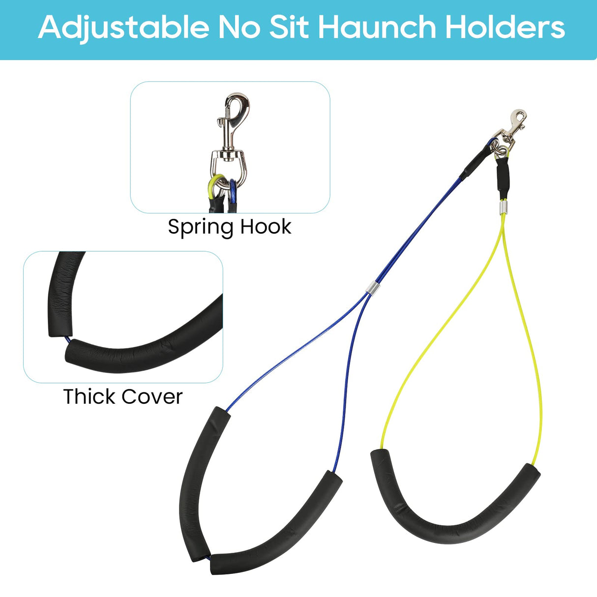 WeGXY Dog Grooming Table Arm, 35" Height Adjustable Pet Grooming Arm with Double Clamp for Small and Medium Dogs,Grooming Loop Noose and No Sit Haunch Holder WeGXY