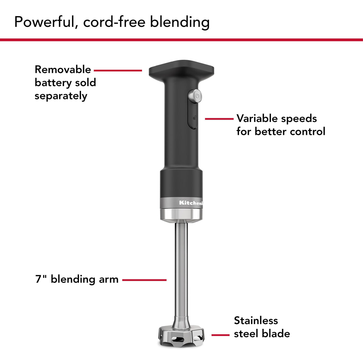 KitchenAid Go™ Cordless Hand Blender - battery included, KHBRV71 KitchenAid