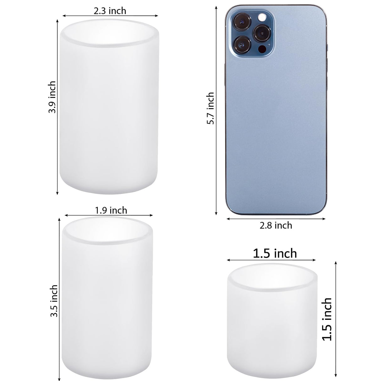 Silicone Molds for Candle Making, 4Inch and 3.5Inch and 1.5Inch Cylinder Silicone Candle Molds for Making Candle HFYHWT