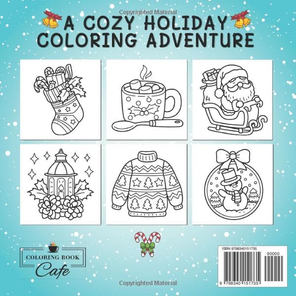 Cozy Christmas: Cute and Cozy Coloring Book for Adults & Teens Featuring Easy and Bold Christmas Designs WoodArtSupply