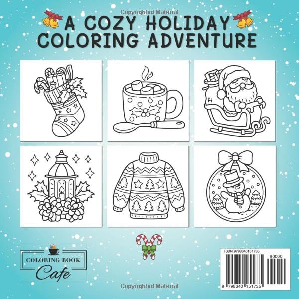 Cozy Christmas: Cute and Cozy Coloring Book for Adults & Teens Featuring Easy and Bold Christmas Designs