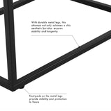 HomePop Theodore Channel Tufted Small Ottoman - Carmel Faux Leather HomePop