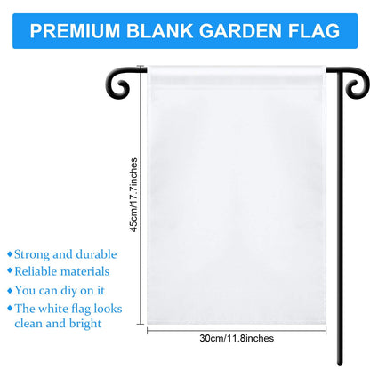 Blank Sublimation Garden Flag DIY Lawn Garden Flags Polyester Banners Flag for Indoor Outdoor Courtyard Decoration, 11.8 x 17.7 Inches