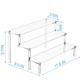HENABLE Large Acrylic Display Risers, Perfume Stand Organizer, Clear Acrylic Shelf Risers for Display Stands for Food, Tabletop Use, Amiibo Funko POP Figure, 3 Tier Clear Cupcake Stand Risers HENABLE