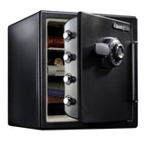 SentrySafe Fireproof and Waterproof Black Steel Home Safe with Dial Combination Lock for Cash, or Documents, 1.23 Cubic Feet, 17.8 x 16.3 x 19.3 x Inches, SFW123CU SentrySafe