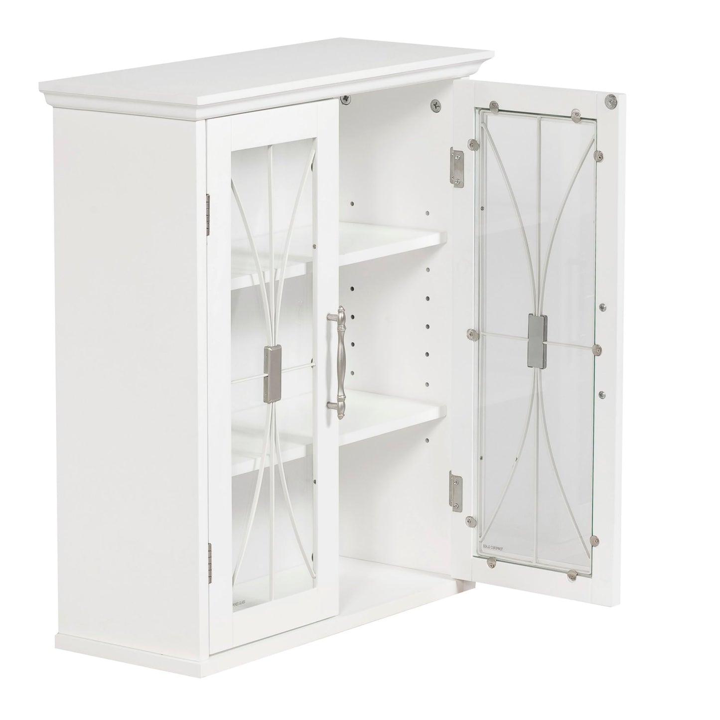 Teamson Home Delaney 20.5" x 24" 2-Door Removable Wall Cabinet with Adjustable Shelves, White