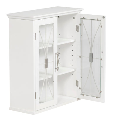 Teamson Home Delaney 20.5" x 24" 2-Door Removable Wall Cabinet with Adjustable Shelves, White