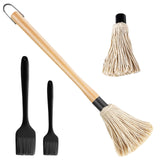 Basting Pastry Brush and BBQ Mop Cooking - ZQDFLME Sauce Brush Set with Heat Resistant Silicone Brushes for Grilling, Kitchen Cooking,Smoking Steak (4 pcs) ZQDFLME