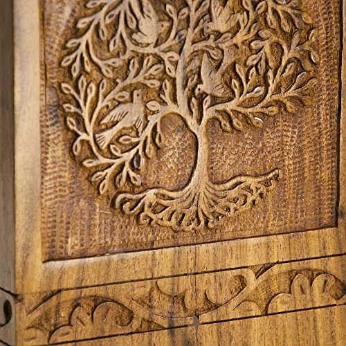 INTAJ Cremation Urns for Human Ashes Companion Male Female Wooden Tree of Life Urns Box and Casket for Ashes Men Women Child Pets Cat Dog Urn Burial - WoodArtSupply