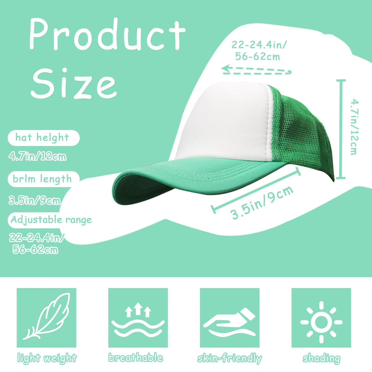 Timisea 13 Pcs Sublimation Blank Trucker Hats,13 Colors DIY Sublimation Trucker Hats,Baseball Cap Polyester Bulk Mesh Trucker Hat for Men and Women Multi Timisea