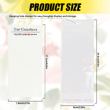 Car Coaster Packaging for Selling, 120PCS Sublimation Car Coasters Display Hanging Bags with 120PCS Cards, Car Coasters Display Cards 6.8 * 3", Pack Two 2.75" Coasters (not Included) (White) BigKing