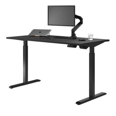 Desky Single Sit Stand Desk - Adjustable Standing Desk - Ergonomic Sit & Stand Up Desk - 71x29.5 Electric Standing Desk - Adjustable Height Table - Sit to Stand Desk - Height Adjustable Desk, Black Desky