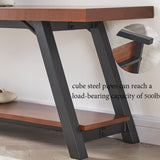 IBF Natural Real Wood Entryway Bench, Solid Wood Storage Bench, Industrial Bedroom Bench in Entry Way Hallway Foyer Rack, Modern Shoe Bench Seat for IBF