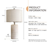 PoKat 23" Modern Ceramic Table Lamp Set of 2 for Living Room White Desk Lamps for Bedroom Farmhouse Bedside Nightstand Bedside Lamp End Table Lamps Beige PoKat