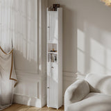 ChooChoo Narrow Bathroom Storage Cabinet with Adjustable Shelves, Tall Storage Cabinet with 2 Doors and 1 Drawer, Freestanding Cupboard for Small Spaces, White ChooChoo