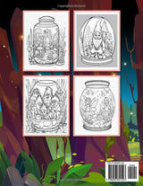 Terrarium Mystical creatures Coloring Book (Stress Relief Animal Mandalas Coloring Book for Women and Adults) WoodArtSupply