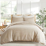 Levtex Home Cloud Waffle King/Cal King Comforter Set (106x94in) with 2 Pillow Shams (36x20in) - Solid Waffle Cotton Texture - Taupe - 100% Cotton King Size Comforter Set - Soft, Pre-Washed Levtex Home