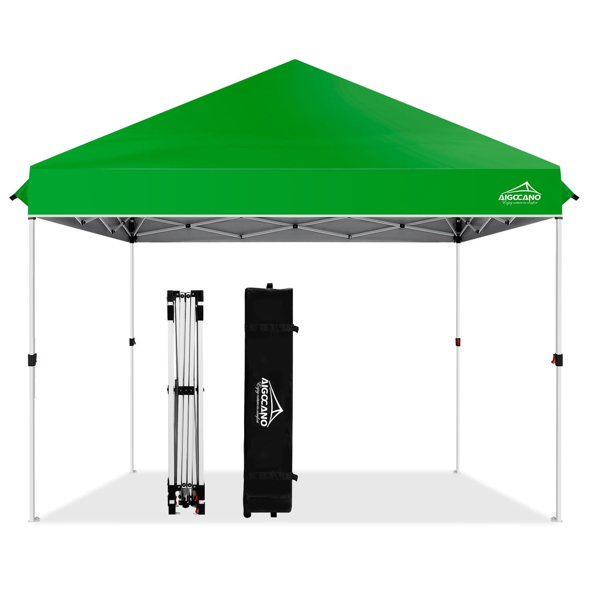 AIGOCANO Pop up Canopy Tent,10x10 Instant Outdoor Canopy for Parties with Wheeled Bag(Green) AIGOCANO
