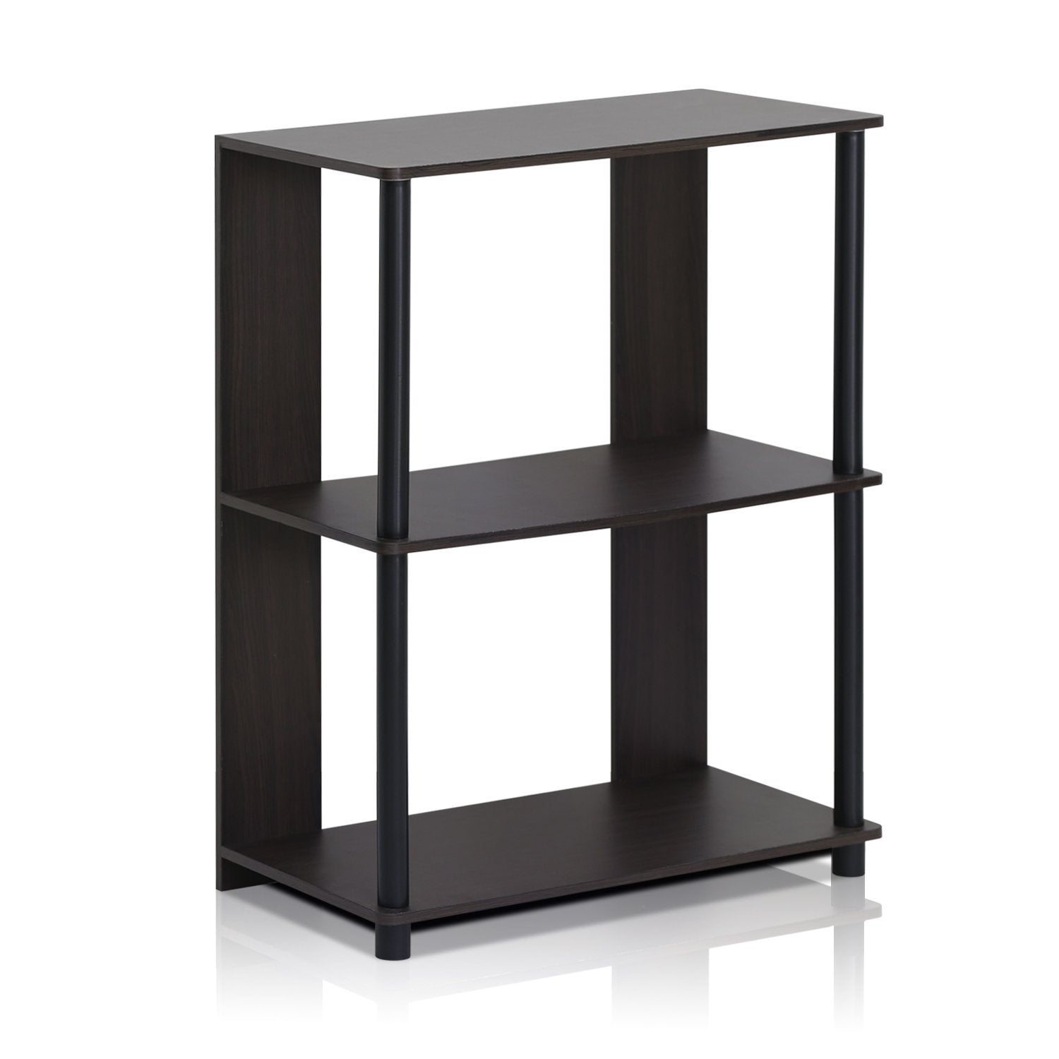 Furinno JAYA 3-Tier Walnut Bookcase with Simple Design - WoodArtSupply