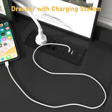 jiteentarou Drawer Dresser with Charging Station and LED Lights, Modern Chest of Drawers with Power Outlet, Organizer Cabinet for Bedroom, Living Room, Entryway(Black) jiteentarou