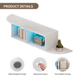 Algglobuy 59'' Modern TV Stand with Power Outlet, LED Entertainment Center with Open Storage Shelves for TVs up to 65 Inch, TV Media Console Table for Living Room, Bedroom (White) Algglobuy