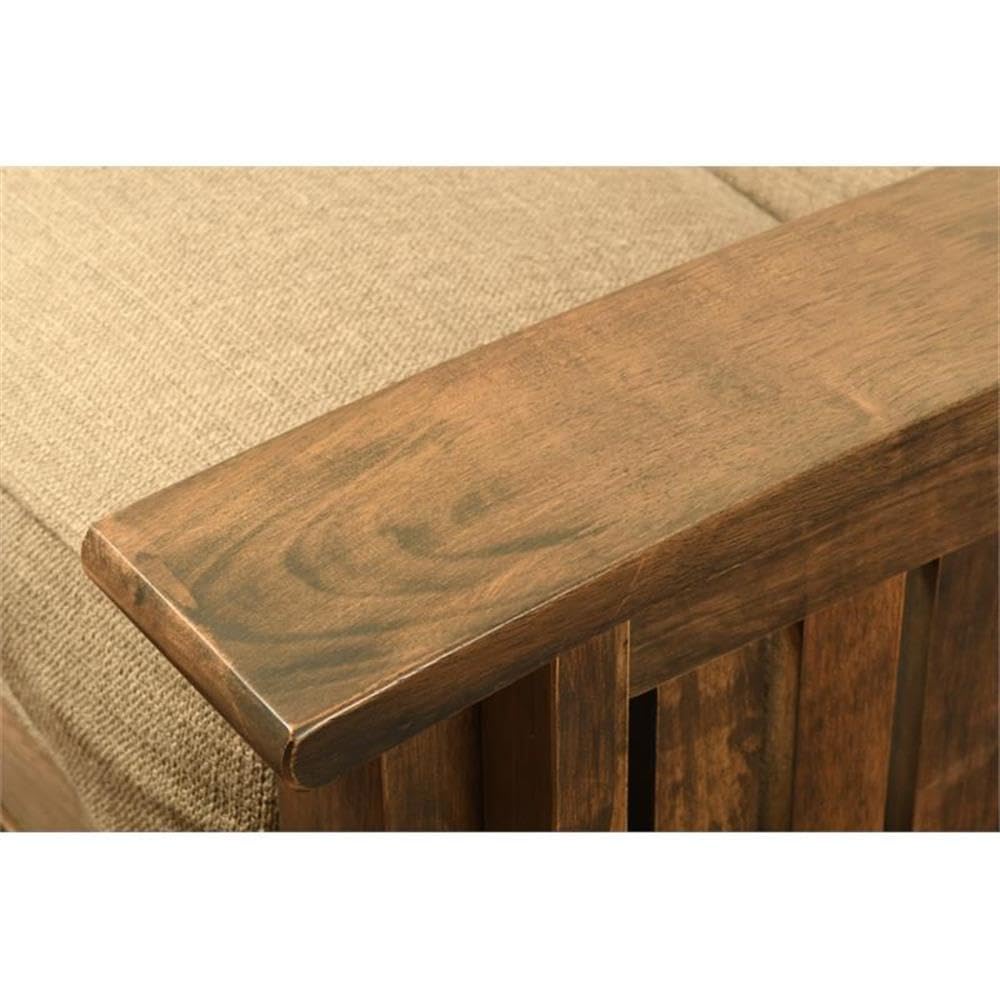 Kodiak Furniture Washington Queen Size Futon Frame with Storage Drawers - Wood Futon Frame with Mattress Included in Mocha Brown Color Kodiak Furniture